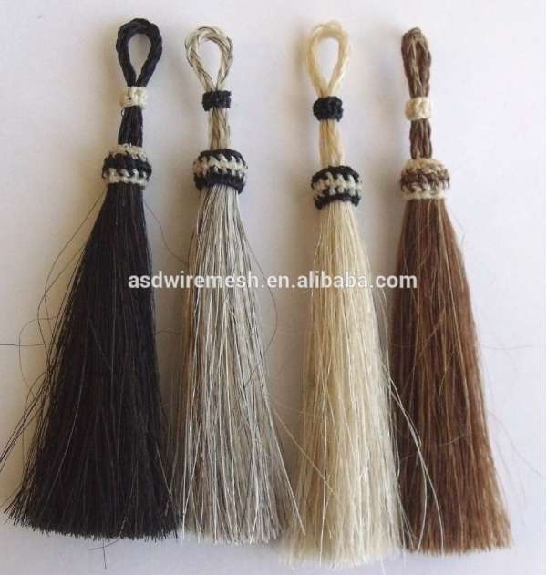 100% safe horse tail hair tassel for hot sale Natural Horse hair Bridle Breast Collar Tassels